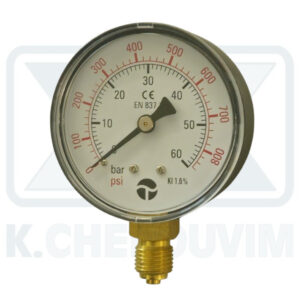 ΜΑΝΟΜΕΤΡΟ ΚΑΘΕΤΟ Φ63/60 bar 1/4" (ΚΑΤΩ ΣΠΕΙΡΩΜΑ)