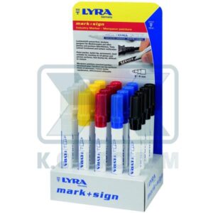 ΒΙΟΜΗΧΑΝΙΚΟΙ ΜΑΡΚΑΔΟΡΟΙ 5 ΧΡΩΜΑΤΩΝ ΜΑΥΡΟ ΜΠΛΕ ΚΟΚΚΙΝΟ ΚΙΤΡΙΝΟ ΛΕΥΚΟ, ΕΚΘΕΤΗΡΙΟ ΧΑΡΤΙΝΟ 20 ΤΕΜ. LYRA