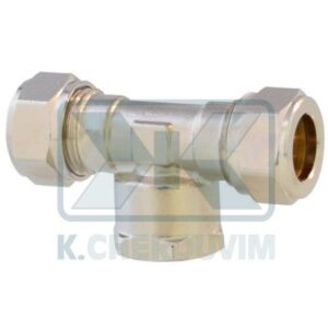 FEMALE TEE COMPRESSION NICKEL PLATED BRASS FITTING FOR COPPER TUBE