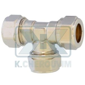 TEE COMPRESSION NICKEL PLATED BRASS FITTING FOR COPPER TUBE