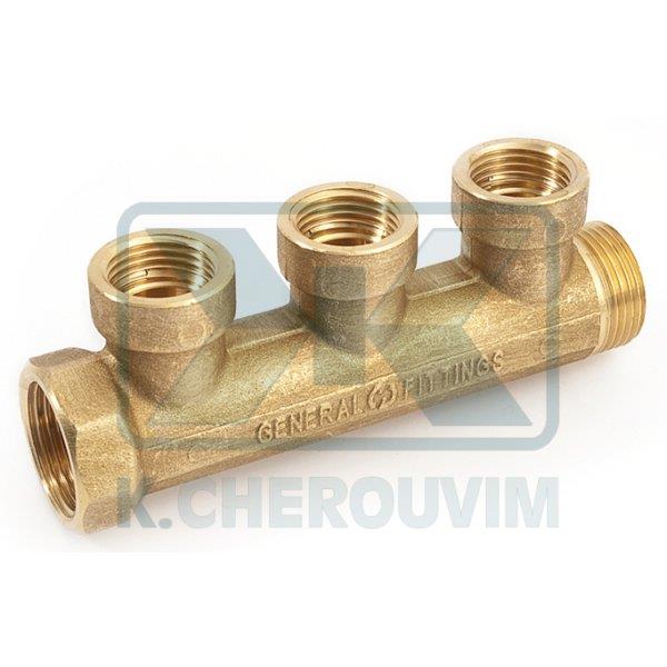 ΚΟΛΕΚΤΕΡ ΣΦΥΡΗΛΑΤΟ Α.Θ. 1" ΜΕ 4 ΘΗΛ. ΠΑΡΟΧΕΣ 1/2" - 37 mm ΟΡΕΙΧΑΛΚΙΝΟ