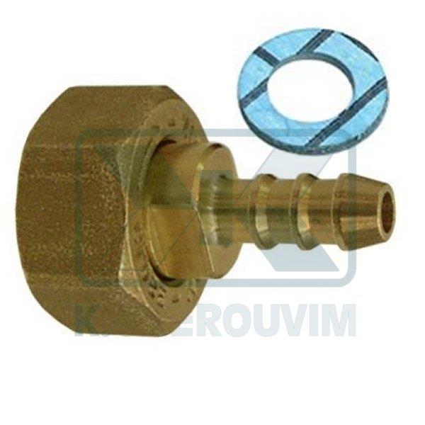 SET CONNECTOR JOINER ? 8 WITH NUT LEFT GAS 20X14/" #25 Η14 BRASS YELLOW AND FIBRE WASHER BLUE