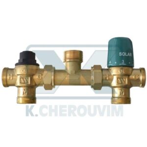 ΚΙΤ ΓΙΑ ΠΑΡΟΧΗ ΖΕΣΤΟΥ ΝΕΡΟΥ ΑΠΟ ΗΛΙΑΚΟ ΚΑΙ ΛΕΒΗΤΑ ΜΕ ΜΕ ΒΑΛΒΙΔΑ BYPASS ΚΑΙ ΘΕΡΜΟΣΤΑΤΙΚΟ ΑΝΑΜΕΙΚΤΗ