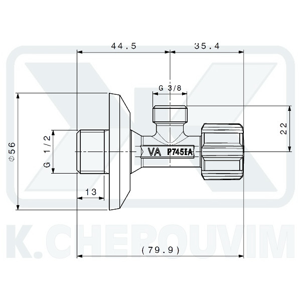 ΔΙΑΚΟΠΤΗΣ ΜΕ ΡΟΖΕΤΑ ΣΕ ΣΑΚΟΥΛΑΚΙ 1/2" Χ 3/8" ΧΩΡΙΣ ΠΑΞΙΜΑΔΙ ΓΩΝΙΑΚΟΣ ΧΡΩΜΕ ALBERTONI - Image 2