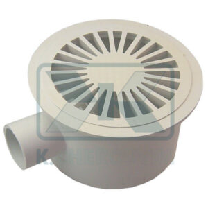 GULLY TRAP BALCONY WHITE ∅ 40 (1 OUTPUT SIMPLE WITH PLASTIC GRATE ∅ 100 X Η65