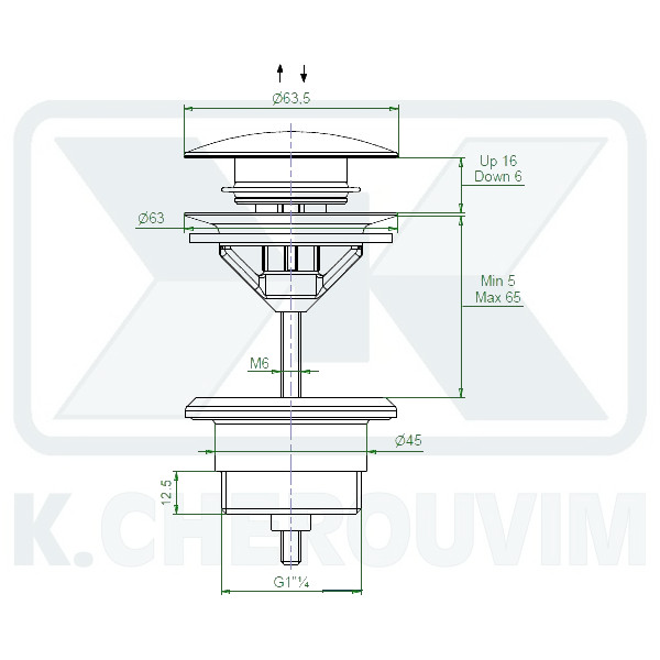 ΒΑΛΒΙΔΑ ΝΙΠΤΗΡΑ ΜΑΥΡΗ ΜΑΤ UNIVERSALE ΚΛΙΚ ΜΕ ΒΙΔΑ Μ6 Χ 80 mm - Image 2