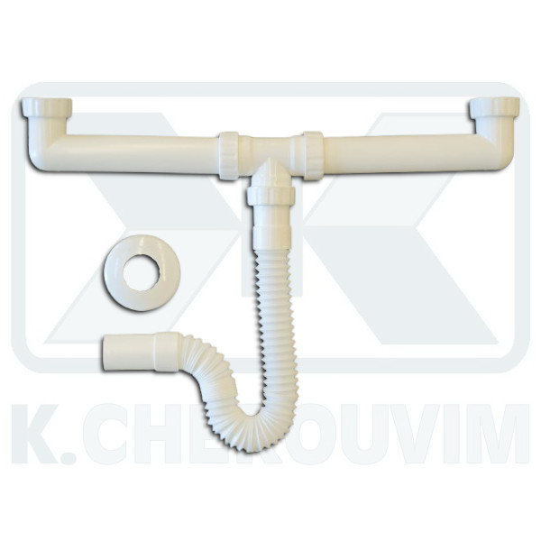 ΣΙΦΟΝΙ ΣΠΙΡΑΛ SUΡΕRFLΕΧ ΔΙΠΛΟ 1"1/2 Χ Φ40 ΑΡΣΕΝΙΚΟ ΠΛΑΣΤΙΚΟ ΛΕΥΚΟ