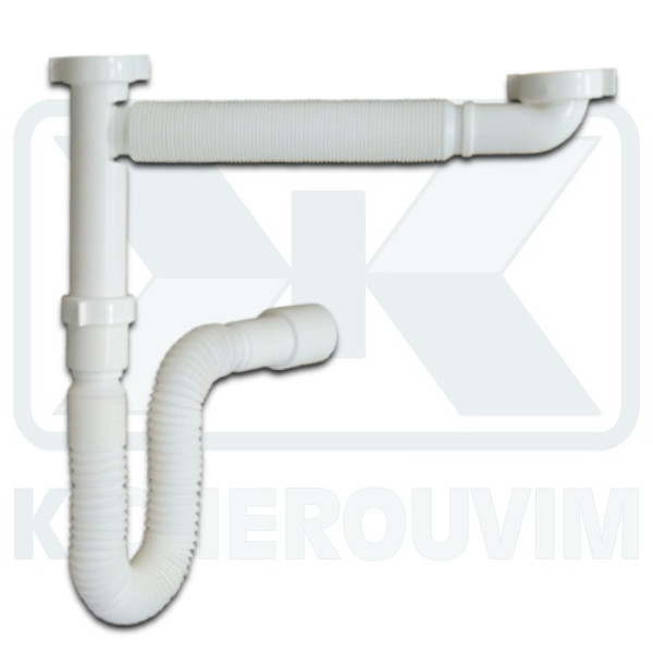 ΣΙΦΟΝΙ ELLE ΣΠΙΡΑΛ ΔΙΠΛΟ ΝΕΡΟΧΥΤΗ 1"1/2 Χ Φ40 ΠΛΑΣΤΙΚΟ ΛΕΥΚΟ