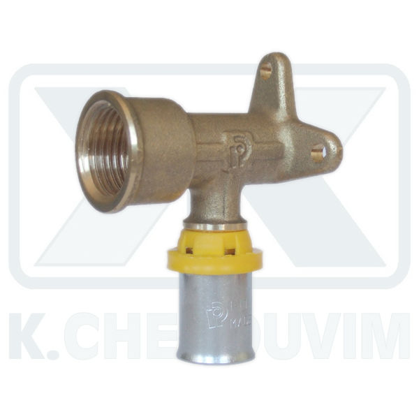 WALLPLATE ELBOW 1/2"xΦ16x2,0 FIT PRESS GAS FITTINGS