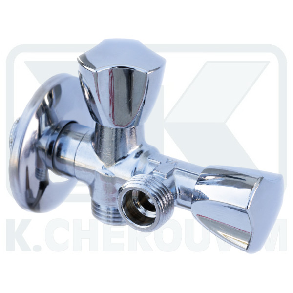 ΔΙΑΚΟΠΤΗΣ DUAL ΤΡΙΟΔΟΣ ΜΕ 2 ΤΡΙΓΩΝΙΚΕΣ ΛΑΒΕΣ ΚΑΙ ΡΟΖΕΤΑ 1/2" ΑΡΣ. ΑΡΣ. ΑΡΣ. ΓΩΝΙΑΚΟΣ ΧΡΩΜΕ ALBERTONI