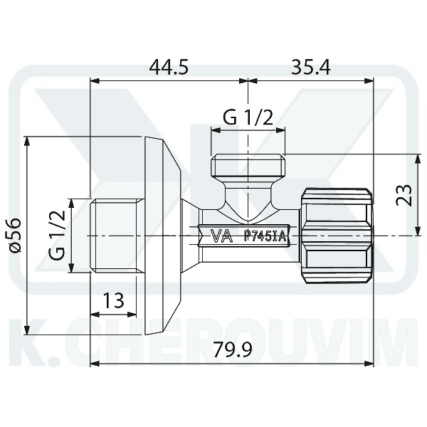 ΔΙΑΚΟΠΤΗΣ ΜΕ ΛΕΥΚΗ ΛΑΒΗ 1/2" Χ 1/2" ΓΩΝΙΑΚΟΣ ΣΕ ΣΑΚΟΥΛΑΚΙ ΜΕ ΡΟΖΕΤΑ ΧΡΩΜΕ ALBERTONI - Image 2