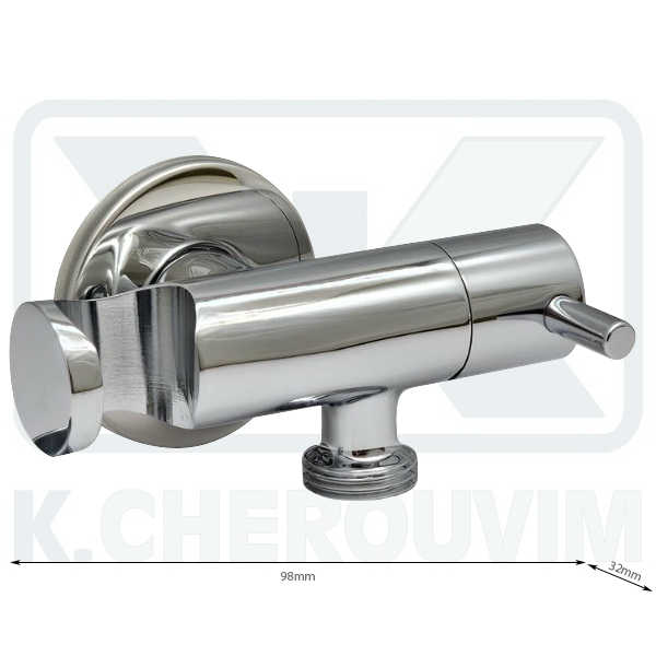 ΠΑΡΟΧΗ ΝΤΟΥΣ ΜΕ ΠΛΑΊ΄ ΔΙΑΚΟΠΤΗ & ΣΤΗΡΙΓΜΑ ΤΗΛΕΦΩΝΟΥ ΟΡΕΙΧ/ΝΗ ΧΡΩΜΕ 1/2"ΑΡΣ. ΜΕ ΡΟΖΕΤΑ - Image 2