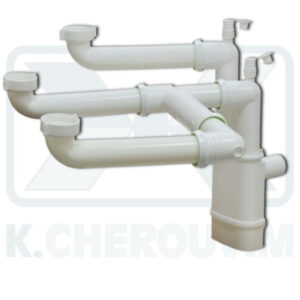 SIPHON GALILEO 1"1/2 X ∅ 50 TRIPLE PIPED SINK PLASTIC WHITE