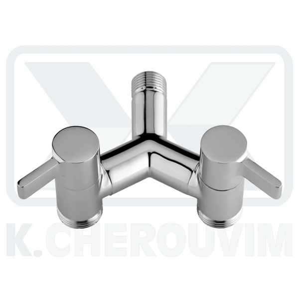 ΚΑΝΟΥΛΑ ΔΙΠΛΗ "Y" ΧΡΩΜΕ 1/2" Χ 3/4" ΜΕ ΔΥΟ ΦΙΛΤΡΑΚΙΑ ΚΑΙ ΡΟΖΕΤΑ, ΟΡΕΙΧΑΛΚΙΝΗ