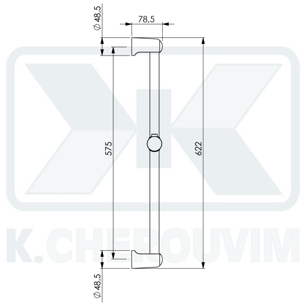 ΒΕΡΓΑ ΝΤΟΥΣ "126" Φ25 ΜΕ ΣΤΑΘΕΡΑ ΚΕΝΤΡΑ ΒΑΣΗΣ 60 CM ΧΡΩΜΕ - Image 3
