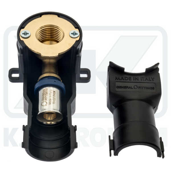 ΓΩΝΙΑ 96° ΥΔΡΟΛΗΨΙΑΣ ΠΡΕΣ. ΘΗΛ. 1/2" Χ Φ16 Χ 2,0 mm ΟΡΕΙΧ. ΜΕ ΚΥΑΘΙΟ ΙΝΟΧ 10 bar +90˚C UΝΙ ΙSΟ 7/1 - Image 2