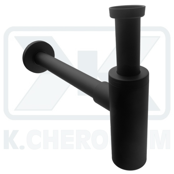 SIPHON CYLINDRICAL BLACK WASHBASIN 1"1/4 X ? 32 X L300