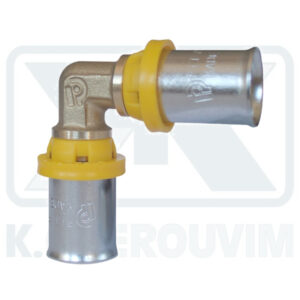 ΓΩΝΙΑ GAS ΠΡΕΣΑΡΙΣΤΗ ΣΥΝΔΕΣΗΣ Φ20 Χ Φ20 Χ 2,0 mm ΟΡΕΙΧ. ΜΕ ΚΙΤΡΙΝΟ ΔΑΧΤΥΛΙΔΙ UΝΙ ΙSΟ 7/1