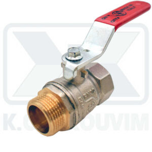 BALL VALVE N. 728 - 3/4" M.F. WITH RED STEEL LEVER STANDARD PN30 NICKEL PLATED