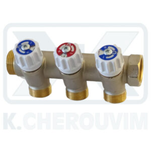 ΚΟΛΕΚΤΕΡ 3/4" Α.Θ. ΜΕ 3 ΔΙΑΚΟΠΤΑΚΙΑ ΕΠΙΚΛΙΝΗ ΝΙΚΕΛ, ΕΞΟΔΟ 24x19, ΚΕΝΤΡΑ 40 mm, ΛΕΥΚΑ ΒΟΛΑΝ