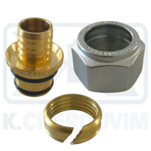 CHROME-PLATED NUT, OLIVE AND INSERT EUROCONE PEX-AL-PEX 24x19 x Ø18 x 2,5 mm