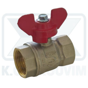 BALL VALVE N. 784 - 1" F.F. WITH RED STEEL LEVER STANDARD PN30 NICKEL PLATED
