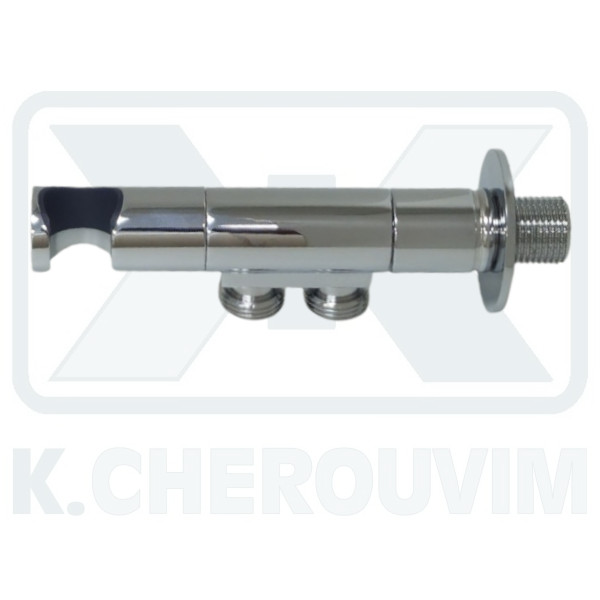 ΠΑΡΟΧΗ ΝΤΟΥΣ ΜΕ 2 ΕΞΟΔΟΥΣ, ΣΤΗΡΙΓΜΑ-ΔΙΑΚΟΠΤΗ ΜΕ ΤΑΧΥΣΥΝΔΕΣΜΟ ΟΡΕΙΧ. L137 ΧΡΩΜΕ 1/2"ΑΡΣ. ΜΕ ΡΟΖΕΤΑ - Image 4