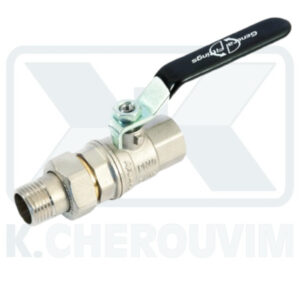 BALL VALVE 1"1/4 M.F STRAIGHT UNION WITH STEEL LEVER NICKEL PLATED