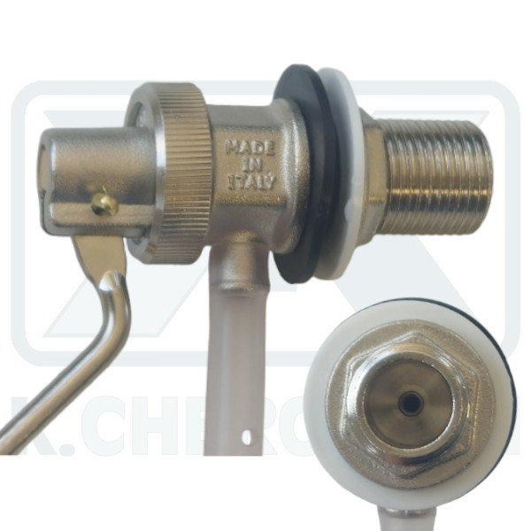 ΦΛΟΤΕΡ COMO 1/2" ΜΕ ΒΕΡΓΑ 10 cm ΝΙΚΕΛ ΜΕ ΕΔΡΑ ΙΝΟΧ