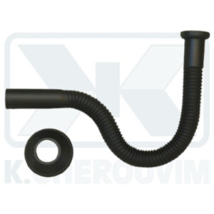 ΣΙΦΟΝΙ ΜΑΥΡΟ 50 cm ΟΡΕΙΧΑΛΚΙΝΟ ΣΠΙΡΑΛ ΕΥΚΑΜΠΤΟ 1″1/4 Χ Φ32 ΜΕ ΡΟΖΕΤΑ